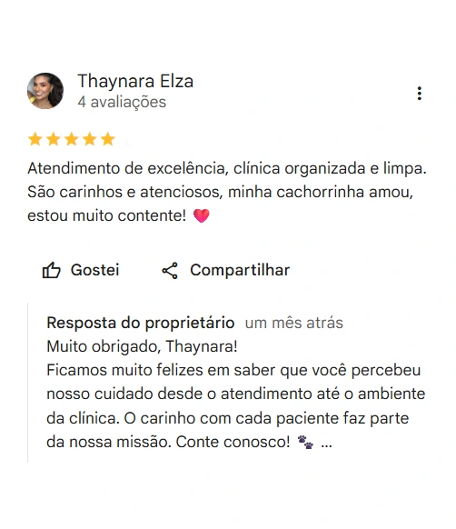 Avaliação real de tutor no Google